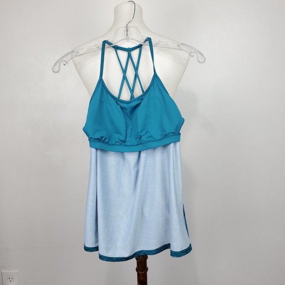 Tek Gear Green Activewear Fitness Tank Top With Padded Shelf Bra, Size S - Picture 10 of 14